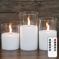 GenSwin Glass Flameless Candles Battery Operated with Remote Clear by GenSwin
