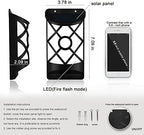 Aityvert Solar Flame Lights Outdoor, Waterproof Flickering Flame Solar Lights Dark Sensor Auto On/Off 66 LED Solar Powered Wall Mounted Night Lights Lattice Design for Patio Deck Driveway - Image 2