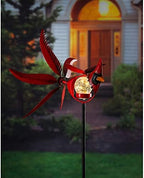 Evergreen Garden 38" H Solar Cardinal Staked Wind Spinner Garden Décor and Accessories for Home and Yard - Image 3
