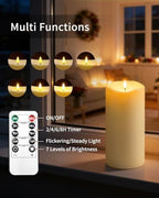 10" x 5" Large Outdoor Candles with Timer Waterproof Flickering Candles - Image 4