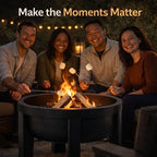 Fire Chief Wood Burning Fire Pit with Tabletop Lid – Modern Outdoor Metal Fire Pit for Patio & Backyard – Premium Heavy Duty Fire Pit Bowl with Multi-Use Side Table (Modern Bowl) - Image 7