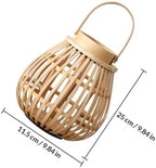 Hanging Lantern Bamboo Woven Candlestick Xmas Halloween Season - Image 2