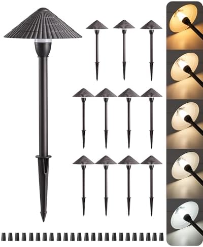 EDISHINE Low Voltage Landscape Lights, 5CCT Outdoor Walkway Lights 12 Pack by EDISHINE