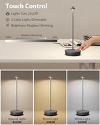 Cordless Table Lamp Rechargeable 6000mAh Battery Outdoor LED Light - Image 3