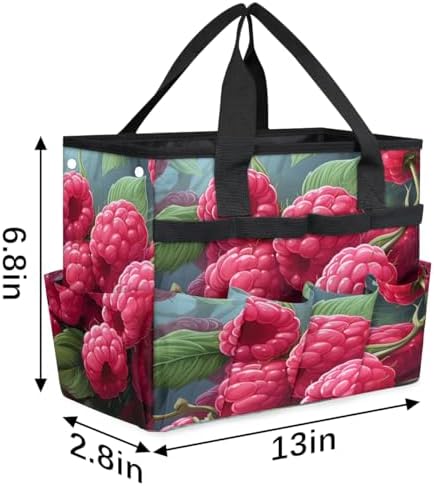 Fruits Garden Tool Bag Organizer Heavy Duty Raspberries Gardening Tote Bag with 10 Pockets for Women Men Gardening Gifts - Image 3