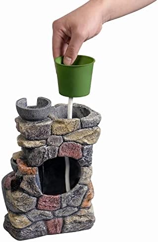 Haobos Indoor Fountain 4-Bowl Rockery Soothing Sound Tabletop Fountains Home/Office Decor Gift for Mom,Mother Day Present with A Small Plastic Pot to Grow Plant/Hebs By Yourself (Automatic Watering) - Image 6