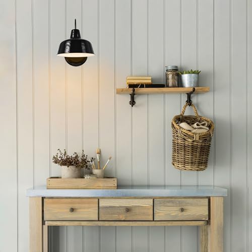 Design House Mason Farmhouse Gooseneck Barn Light, Outdoor Exterior Porch or Patio Wall Light Fixture, Satin Black, 8 Inch Diameter, 1-Pack, 579367 - Image 4