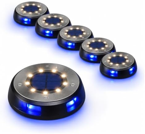 Ground Lights, Solar Lights Outdoor Disk Underground Lamp(Colorful Side-Warm,1Pcs) - Image 4
