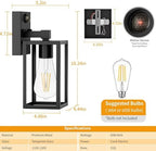 2 Pack Motion Sensor Outdoor Light Fixtures Wall Mount, H 10.24'' Small Front Porch Lights for House, Exterior Wall Sconce, Black Waterproof Lantern Lamp,Outside Coach Light for Garage Entryway Yard - Image 6