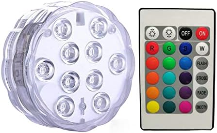 RGB Submersible Led Lights Battery Operated Underwater Spot Lights with Remote Outdoor Vase Bowl Pond Garden Party Decoration(1 Controller 1 Lamp) by Unknown