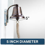 5" Solid Brass Bell Quality Marine Wall Mounted Ship Bronze Finished Hanging Bell Perfect for Dinner, Indoor, Outdoor, School, Bar, Reception, Last Order & Church By The Metal Magician - Image 2