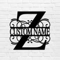 Z Custom Name Initial Letter Monogram Metal Sign Retro Steel Metal Wall Decor Art Sign Retro Metal Door Hanger Sign House Numbers Sign for Front Door Entryway Cottage Home Decor 24 Inch by Alioyoit