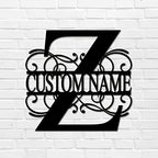 Z Custom Name Initial Letter Monogram Metal Sign Retro Steel Metal Wall Decor Art Sign Retro Metal Door Hanger Sign House Numbers Sign for Front Door Entryway Cottage Home Decor 24 Inch by Alioyoit