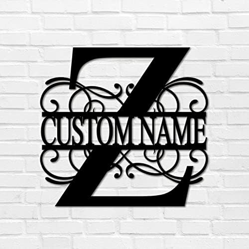 Z Custom Name Initial Letter Monogram Metal Sign Retro Steel Metal Wall Decor Art Sign Retro Metal Door Hanger Sign House Numbers Sign for Front Door Entryway Cottage Home Decor 24 Inch by Alioyoit