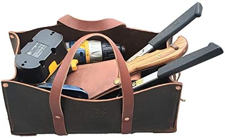 Woodman's Pal Buffalo Leather Tote Tool Bag For Hand Tools, Gardening, Outdoorsmen, Heavy Duty Premium Storage Leather Organizer (Golden Brown) - Image 5
