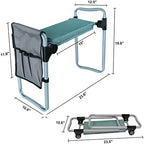 2022 Garden Kneeler and Seat Stool,Foldable Heavy Duty Garden Bench Workseats with Tool Pocket and Soft EVA Kneeling Pad for Senior,Gardening Lovers, Green - Image 2