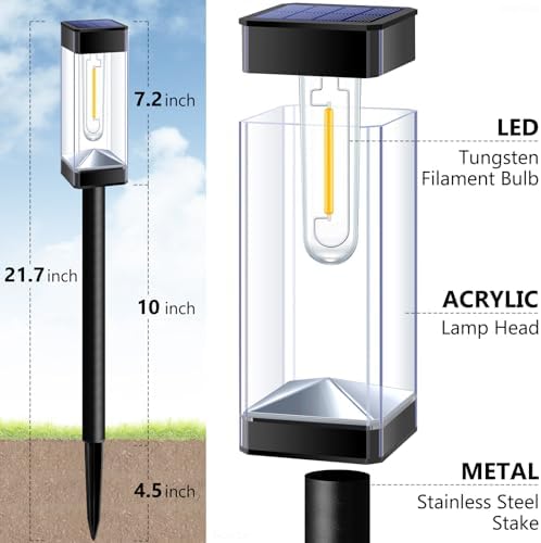 Solar Pathway Lights Outdoor Waterproof Landscape Lighting 8 Pack - Image 6