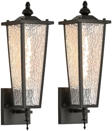 2-Pack Outdoor Wall Light,Black Exterior Waterproof Lantern by BIEOCUR
