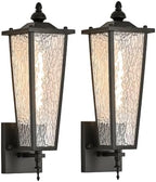 2-Pack Outdoor Wall Light,Black Exterior Waterproof Lantern by BIEOCUR