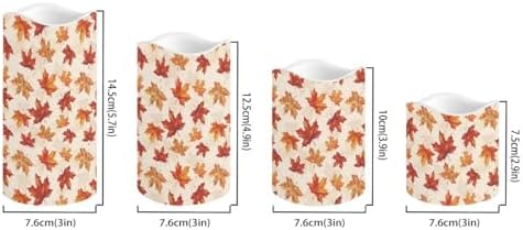 Fall Maple Leaves Flameless Candles with Timer and Remote Battery Operated LED Candles Color Changing Thanksgiving Day Party Pillar Candles Bulk Fake Candles for Festival Home Decor - Image 2