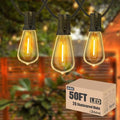 Achin Outdoor String Lights - 50ft LED Dimmable ST38 Warm Edison String Lights, Waterproof, Shatterproof, Connectable, Patio, Pergola, Bistro, Garden, Wedding, 2 Year Warranty by Achin