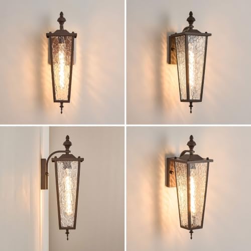 Outdoor Wall Light Fixtures,Brown Exterior Waterproof Lantern - Image 5