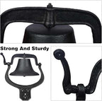 13.6'' Large Cast Iron Bell, Heavy Iron Farm Dinner Bell Traditional Vibe Heavy Duty Cast Iron Yard Bell Antique Vintage Style Farmhouse Gate Bell Outdoor for Church School Farm, Black - Image 6
