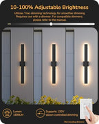 EDISHINE 31.5" LED Outdoor Wall Lights, Modern Exterior Light Fixtures - Image 5