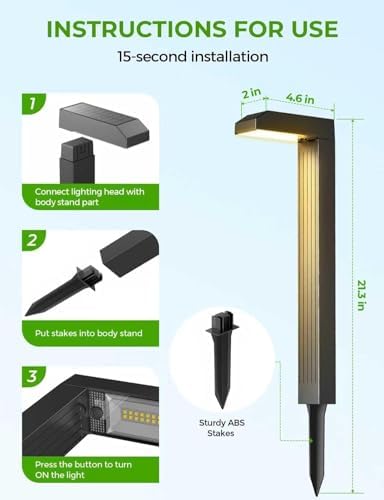 COXSENI Solar Pathway Lights Outdoor,3 Color Temperatures,20 LEDs,8 Pack - Image 6