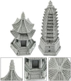 Set of 2 Pagoda Garden Miniature Sculptures - Zen Tower Decor Statues for Indoor and Outdoor Fairy Gardens - Asian Figurines for Chinese Outdoor Pagoda Decor for Home and Garden Enthusiasts - Image 7