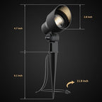 12V LED Outdoor Landscape Spotlights Black 2 Pack - Image 5