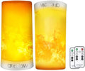 LED Flame Effect Fireplace Light with Remote & Timer, USB Rechargeable Battery Operated Flameless Candle Light for Room Party Bar Decor - 2 PCS by CFGROW