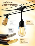 XMCOSY+ Outdoor String Lights, 120FT Patio Lights with 42 LED Bulbs - Image 3