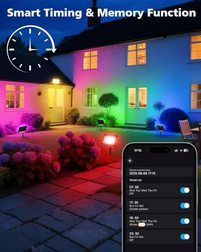 T-SUN 4 Pack 60W RGB Flood Lights Outdoor Color Changing Flood Lights - Image 4