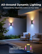 Govee Outdoor UpDown Wall Light, 2 Pack, 1200LM RGBICWW Smart Porch Lights - Image 3