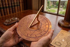 Handcrafted Copper Garden Sundial, Engraved Compass Metal Outdoor Decor (8 Inch) - Image 3