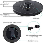 Solar Fountain Pump with 8 LED Lights and 6 Nozzles Colorful Solar Water Fountain Floating Bird Bath Fountain 1.8W Water Features Solar Fountain for Fish Tank Garden Decorations-Black with light 18c - Image 5