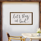 Lets Stay in Bed Sign for Above Bed Stay in Bed Wood Sign Bedroom Wall Decor Farmhouse Bedroom Bedroom Wall Art Framed Sign - Image 3