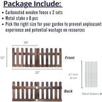 ShopLaLa Landscape Edging (Total 5.5ft Length) Wooden Animal Barrier Fence - Image 2