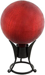 Achla Designs 10-Inch Crackle Gazing Globe Ball, Red - Image 6