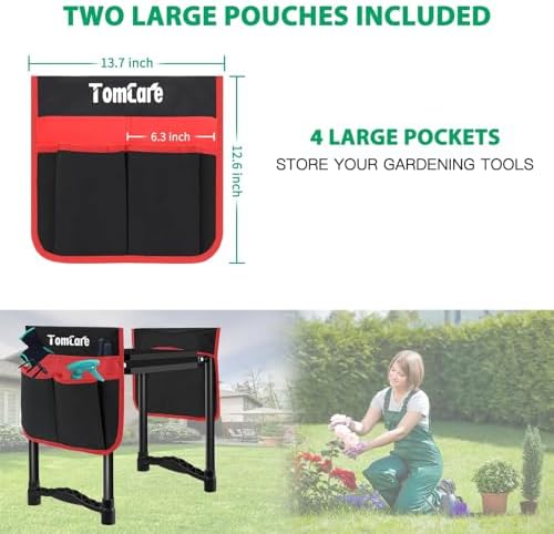 TomCare Garden Kneeler and Seat, 11.12" Kneeling Pad Sturdy Garden Bench - Image 4