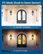 DEWENWILS Motion Sensor Outdoor Wall Lights 2-Pack Dusk to Dawn Black - Image 3