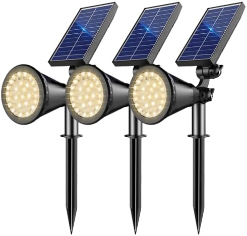 Solar Lights Outdoor Waterproof Spot Lights, Warm White 3 Pack by Unknown