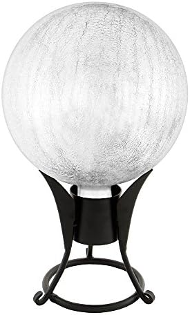 Achla Designs 10-Inch Crackle Gazing Globe Ball, Silver - Image 4