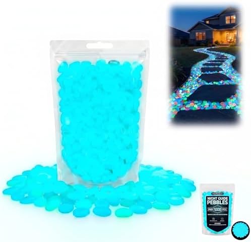 2026 Colorful Glow-in-the-Dark Garden Stones, Night Luminous Pebbles, Rainbow Glowing Stepping Rocks, Outdoor Landscaping Decor, Glowing Gravel for Fish Tank Aquarium Yard Pathway(Blue,1000pcs) by Unknown