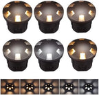 CLOUDY BAY [6 Pack] 6W LED Landscape Well Lights, 12-24V Low Voltage In-Ground Uplights IP65 Waterproof Aluminum Turret Top Anti-Glare,5CCT Selectable 2700K/3000K/3500K/4000K/5000K,Bronze by CLOUDYBAY
