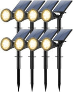 Tadyreal 8 Pack Solar Spot Lights Outdoor Waterproof 180 Adjustable Solar Powered Landscape Lights for Yard, Garden, Pathway, Porch, Pool, Wall, 4 Lighting Modes, Warm White by TadyrealSolarLights