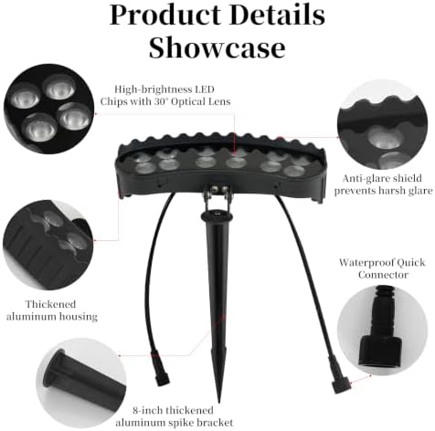 Tree Lights Outdoor,IP65 Waterproof Palm Tree Lights,DC12V,4 Pack - Image 2