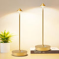 Set of 2 Cordless Rechargeable Led Table Lamp Battery Operated Light Gold by Tpczqj