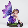 Fantasy Purple Sleeping Fairy Figurine, 3.15 Inch Blue-Purple Gradient Elf Statue, Hand-Painted Resin Decor with Flower Crown & Mini Mushroom Base for Desk, Fairy Garden, Bedroom by Unknown